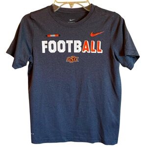 Boys NIKE OSU Oklahoma State University Football Dri Fit T Shirt Youth medium